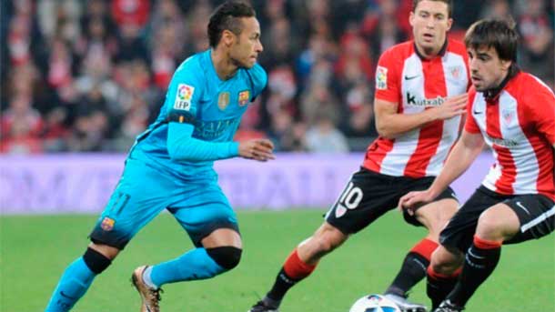 Iniesta and sergi roberto created the played of the goal of neymar that put to the barça winning by zero goals to two in front of the athletic