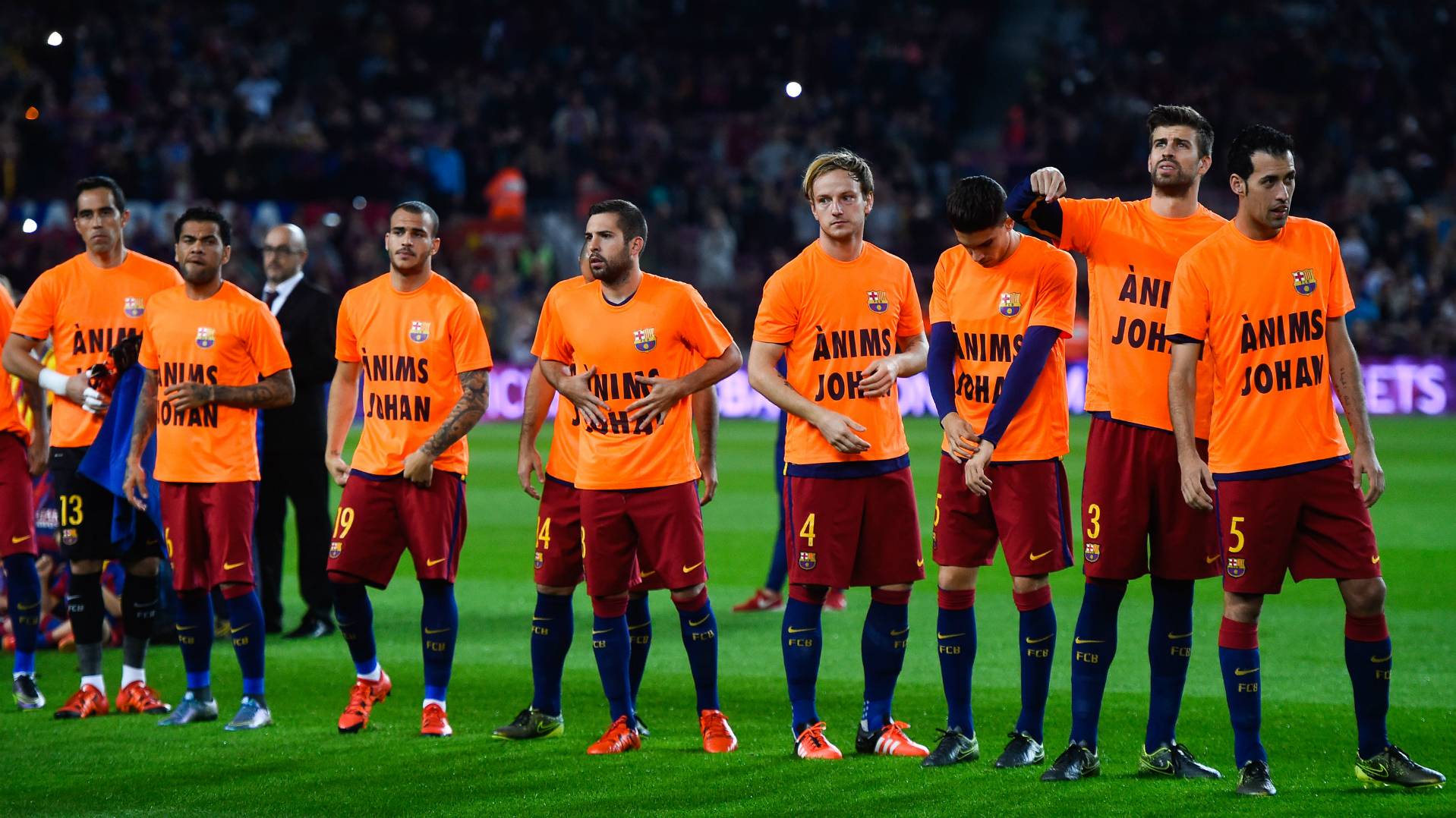 The Barça, showing support to Cruyff in November