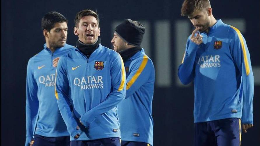 Leo Messi in a training with the FC Barcelona this 2016