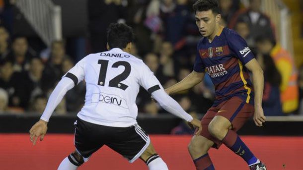 The fc barcelona surpassed the formality of mestalla with a tie to one thanks to kaptoum