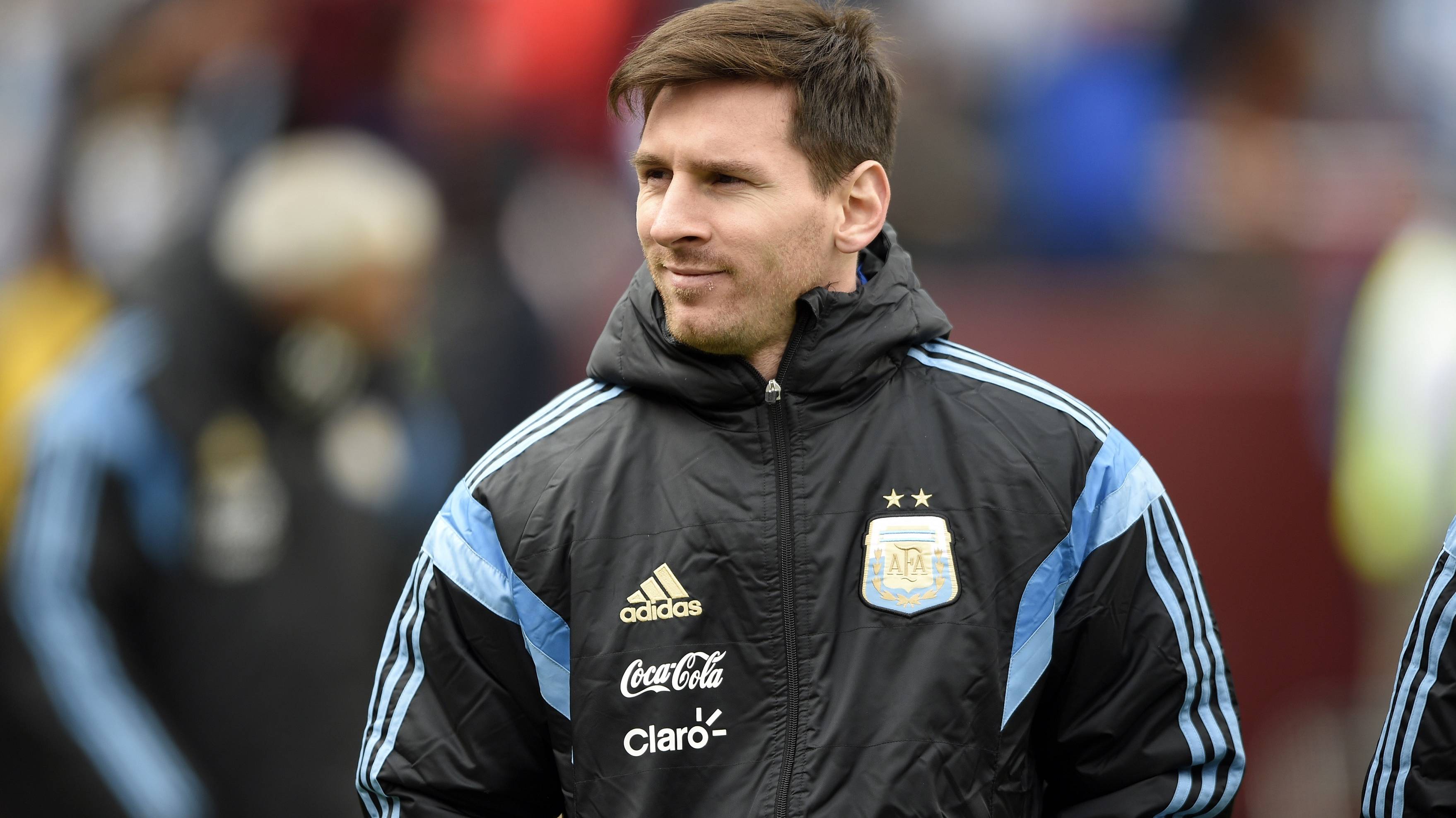 Leo Messi, with the clothes of the selection of Argentina