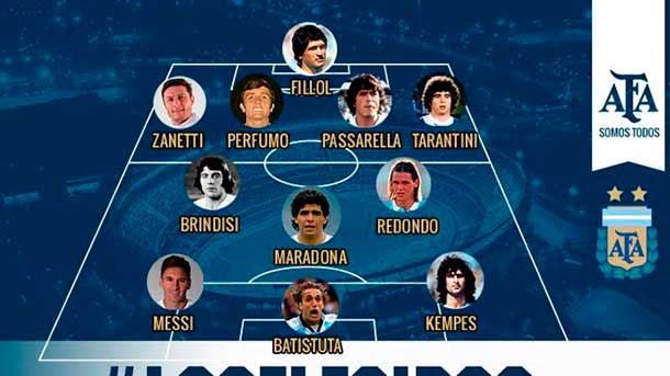 The forward of the fc barcelona finds  like only player in active inside the eleven historical ideal of the selection of Argentinian