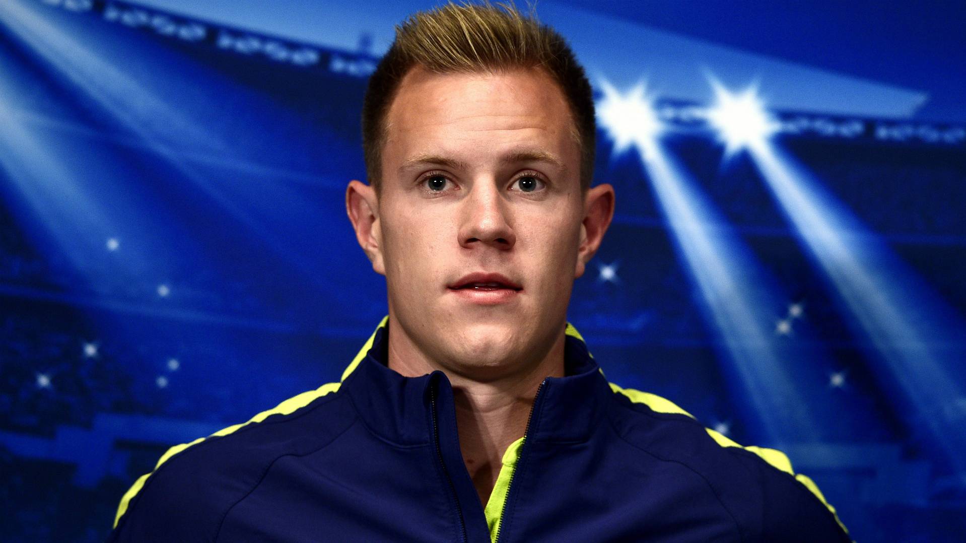 Ter Stegen, before a press conference of Champions