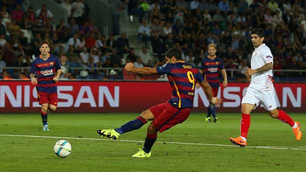 Gol mal anulado a Luis Suárez en la Supercopa de Europa