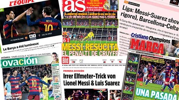 La prensa mundial, a los pies de Messi y Luis Suárez