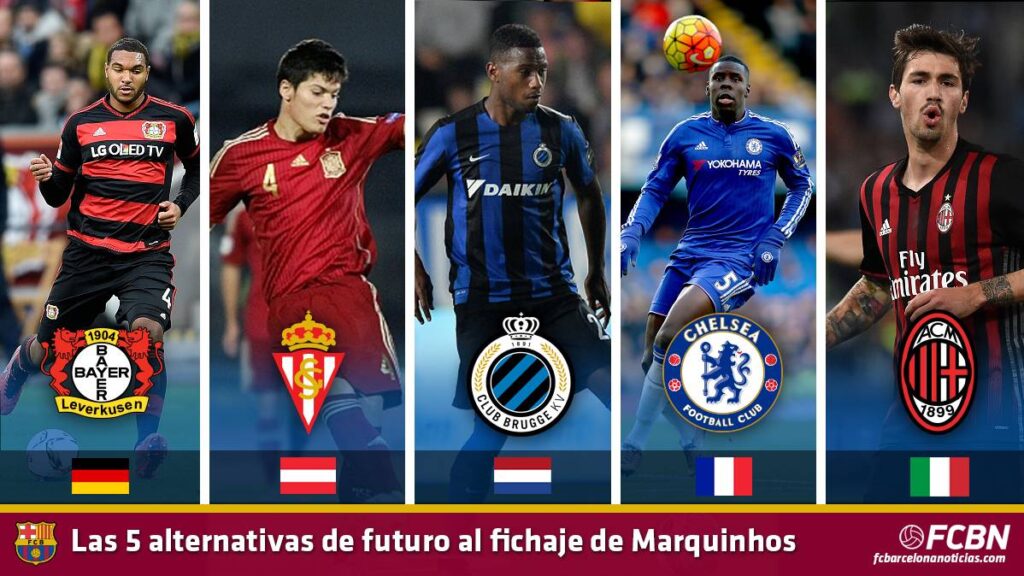 Las cinco alternativas al fichaje de Marquinhos por el Barça