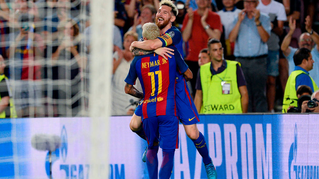 Neymar y Messi lideran el primer once ideal de la UEFA