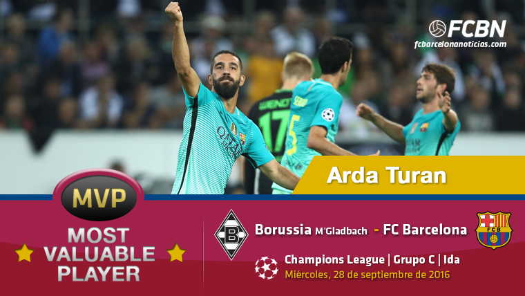 Arda Turan, el «MVP» del Barça contra el Borussia M’Gladbach