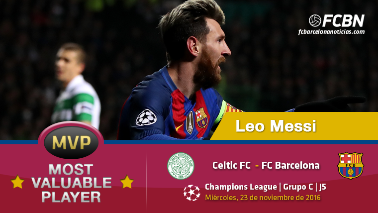 Leo Messi, «MVP» del Barcelona contra el Celtic Glasgow