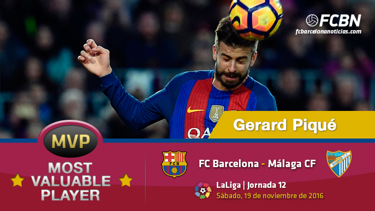 Gerard Piqué, el «MVP» del FC Barcelona frente al Málaga