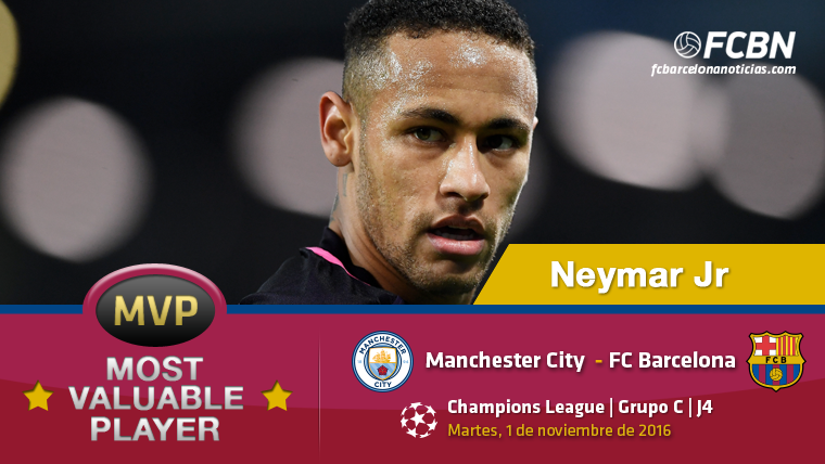 Neymar, el «MVP» del Barcelona contra el Manchester City
