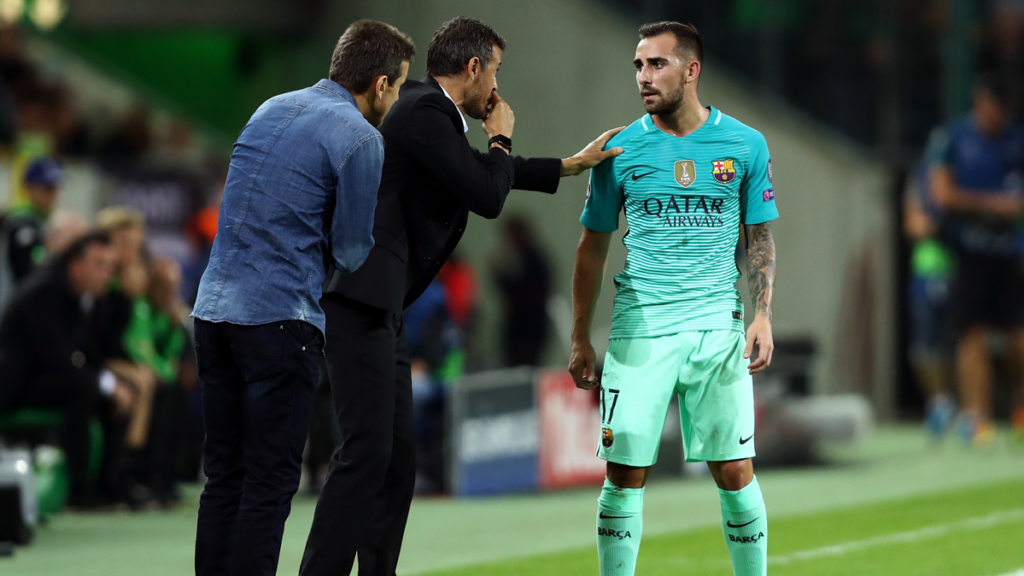 La triste estadística de Alcácer con el Barça y Leo Messi
