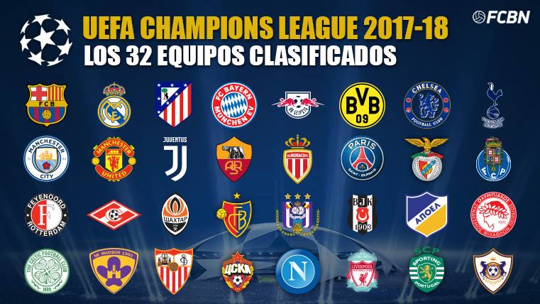 Estos son los 32 equipos de la Champions League 2017-18