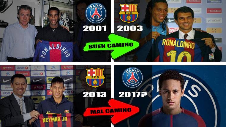 Neymar, fíjate en Ronaldinho: Del PSG al Barça, no a la inversa