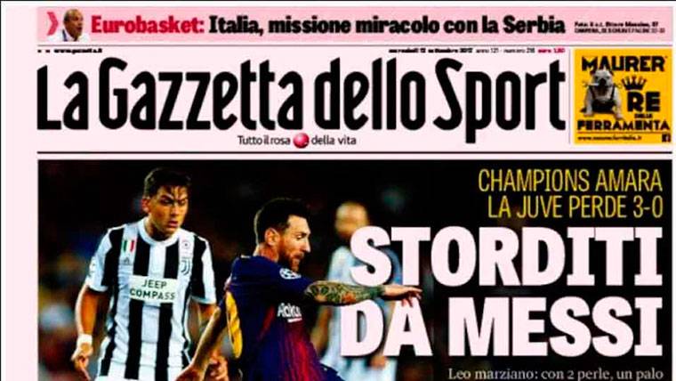 La prensa italiana se rinde a los pies del «marciano» Messi