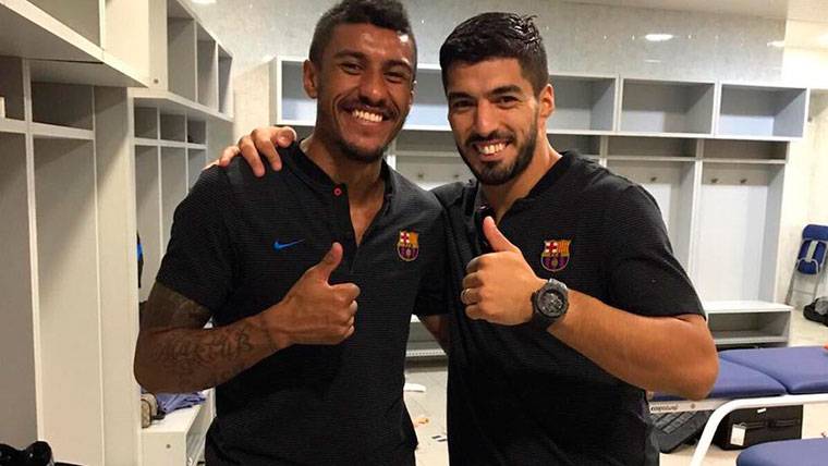 Mensaje de Suárez para felicitar a Paulinho por su gol ganador