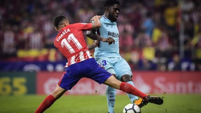 Samuel Umtiti, el mejor del Barcelona ante el Atlético