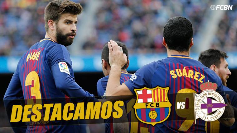 Gesto de capitán de Piqué al concluir el Barcelona-Deportivo