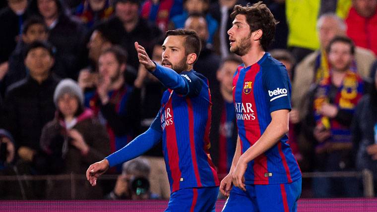 Sergi Roberto y Jordi Alba, ‘feeling’ con Luis Suárez y Messi