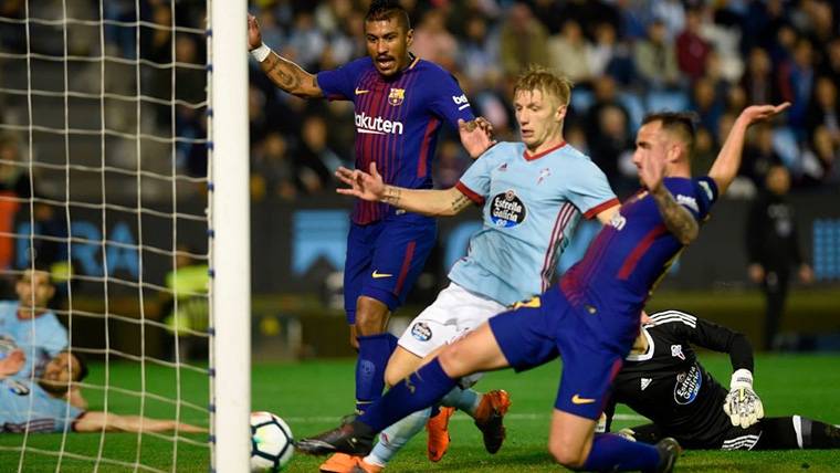 Entre Paulinho y Alcácer: Gol vital para el Barça en Balaídos