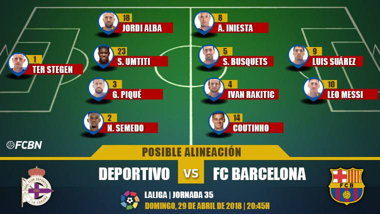 Las posibles alineaciones del Deportivo-Barcelona (LaLiga J35)