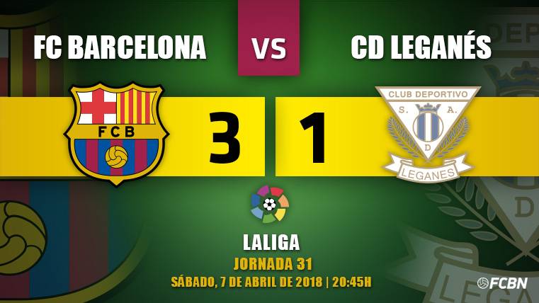Un triplete de Messi tranquiliza a un Barça que se durmió contra el Leganés (3-1)