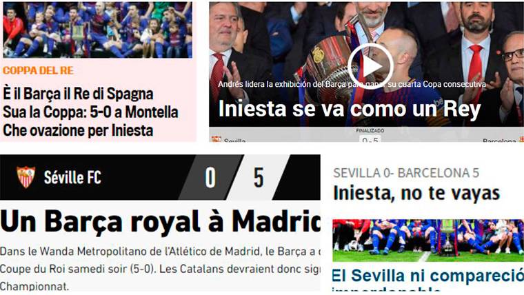 La prensa mundial se rinde a Iniesta y al Barcelona: «Patrimonio del fútbol»