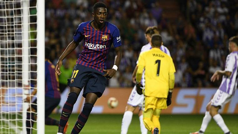 Dembélé se pone la capa de goleador contra el Valladolid