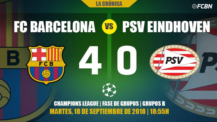 El Barça estrena la Champions con goleada al PSV y recital sublime de Messi (4-0)