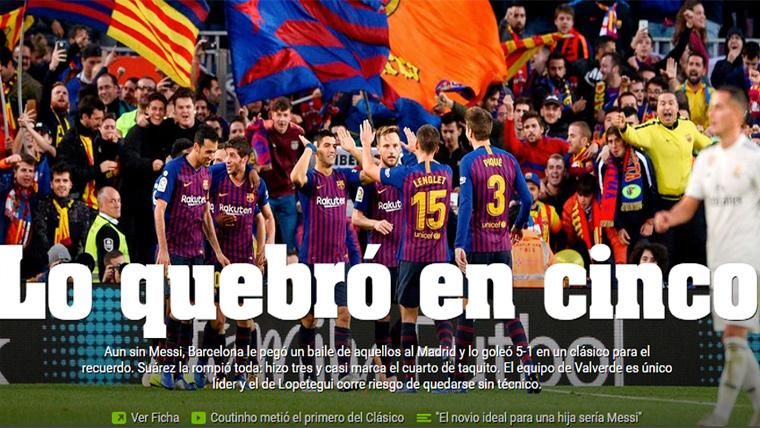 La prensa mundial alucina con la ‘manita’ del Barça en el Clásico