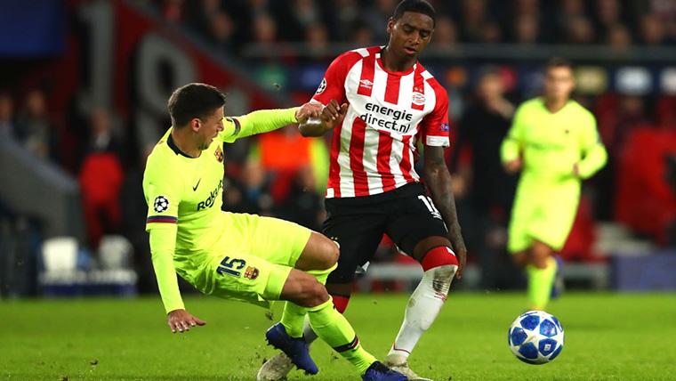 Hubo bronca entre Lenglet y Rakitic al final del PSV-Barcelona