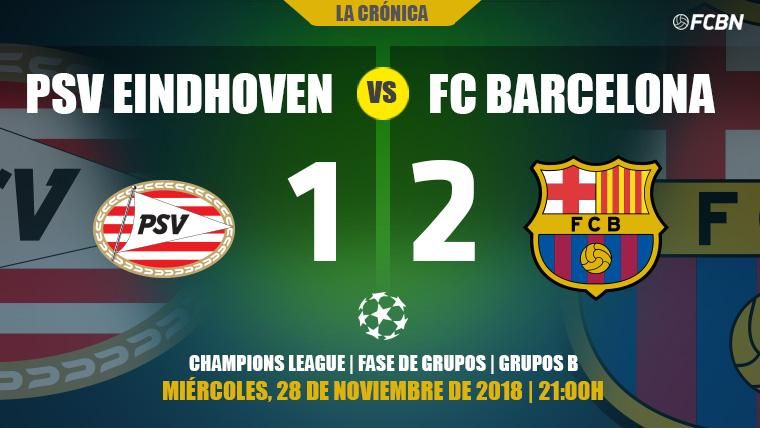 Messi reina en el caos de Eindhoven y confirma al Barça como primero del Grupo B (1-2)