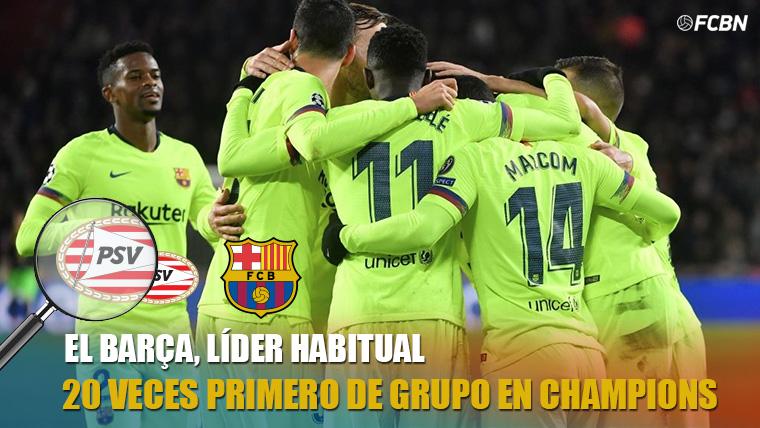 El Barça, líder habitual: el equipo que más veces ha sido primero de grupo en Champions