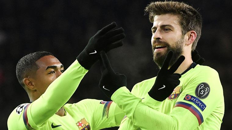 Piqué remató una falta de Messi para sentenciar el PSV-Barça