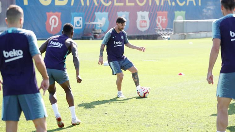 Emoción en el Barça: Entreno con varios jugadores del filial, con Messi y con Umtiti