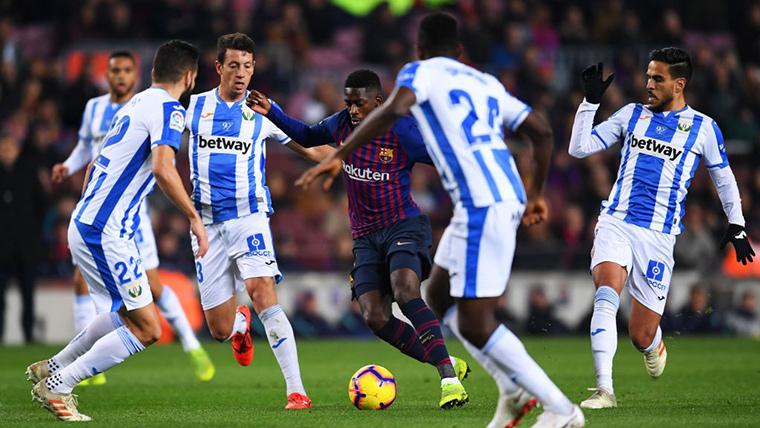 Jugadas de fantasía de Dembélé para maravillar al Camp Nou en el Barça-Leganés