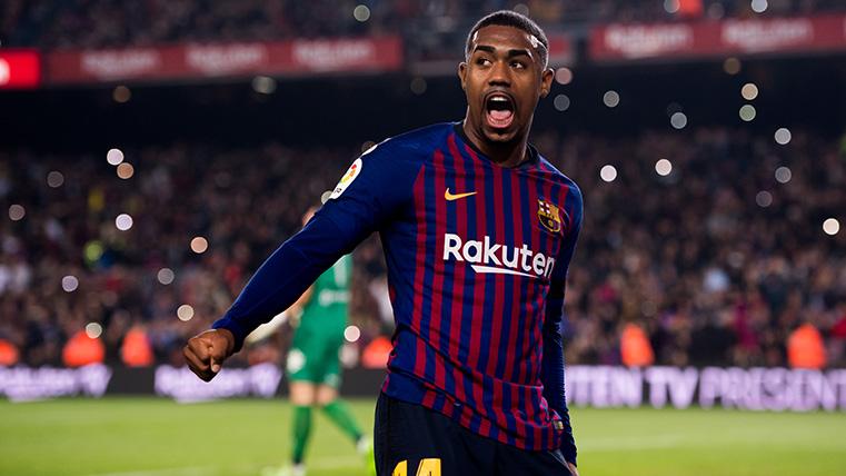 Este chico es un diamante en bruto: Cabezazo de Malcom para el segundo del Barça