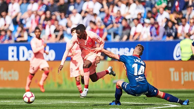 El virtuosismo de Riqui Puig y Dembélé, lo mejor del Barça en el primer tiempo ante el Huesca