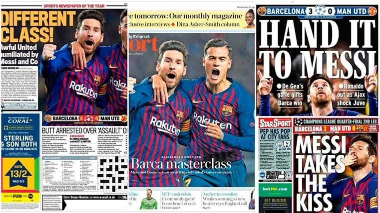 La prensa internacional ensalza al Barça por su pase y se deshace en elogios a Leo Messi