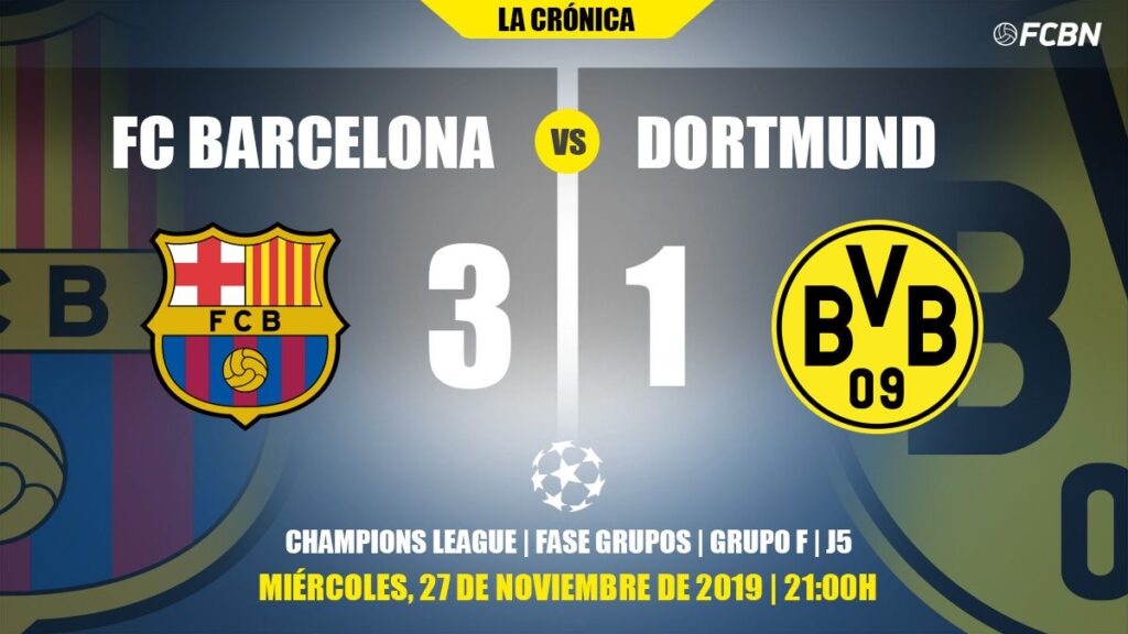 Messi se da un festín a costa del Dortmund y mete al Barça en octavos (3-1)