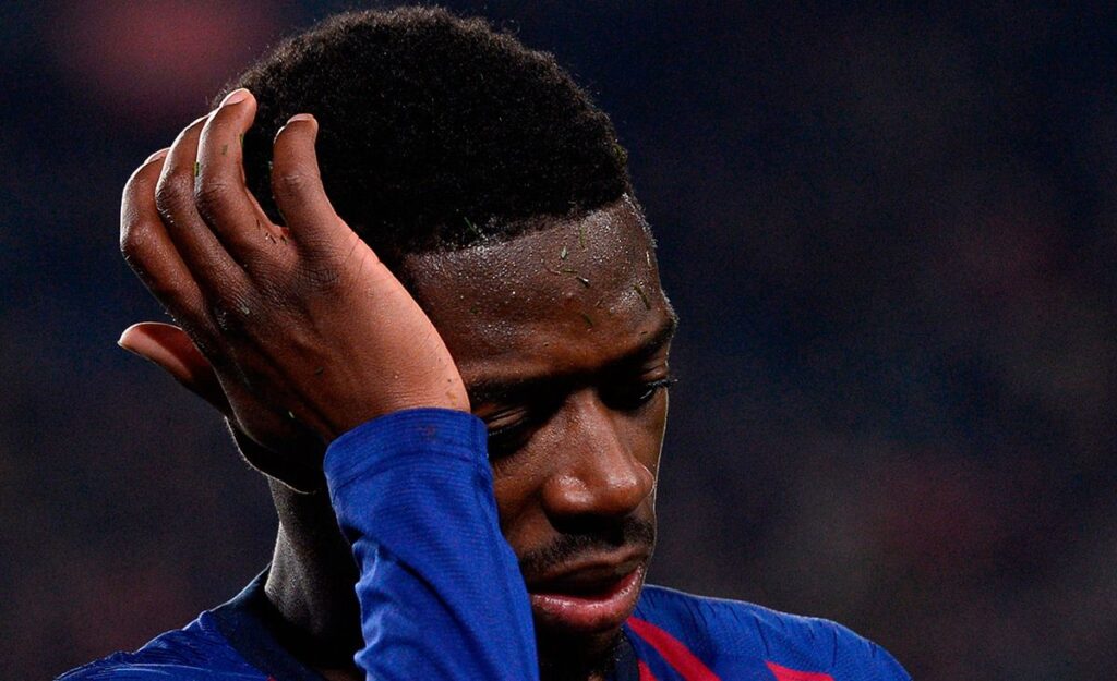 ¡Dembélé volvió a lesionarse y se fue llorando del Barça-Dortmund!