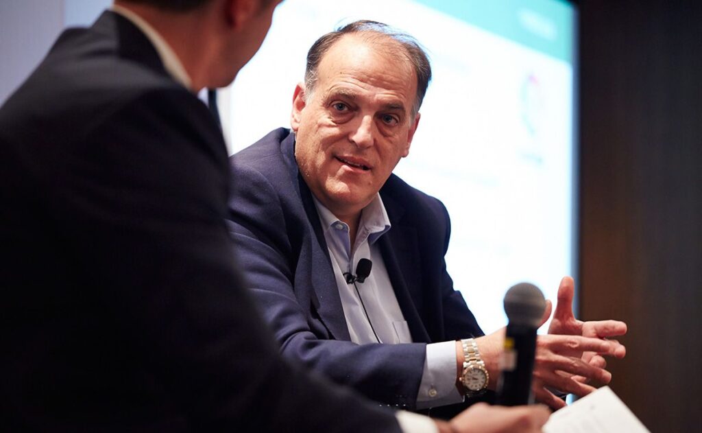Tebas, sobre la vuelta de LaLiga: «Puede ser el 11 de junio con el Sevilla-Betis»