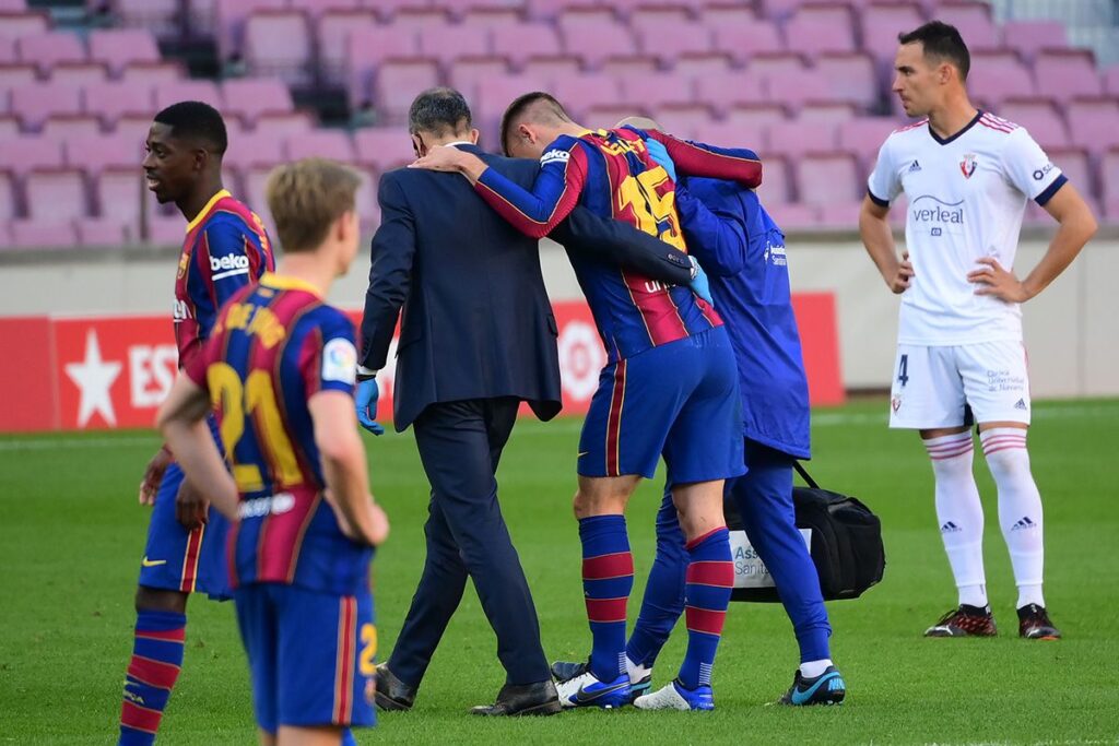 ALARMA: Lenglet se lesiona y deja a Koeman sin centrales del primer equipo