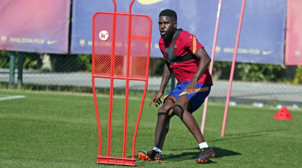 Umtiti trabajó con el grupo y su vuelta está cada vez más cerca