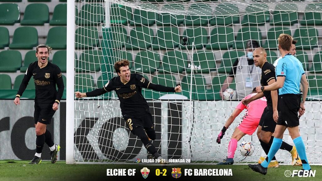 Riqui Puig se estrenó como goleador con el Barça… ¡De cabeza!
