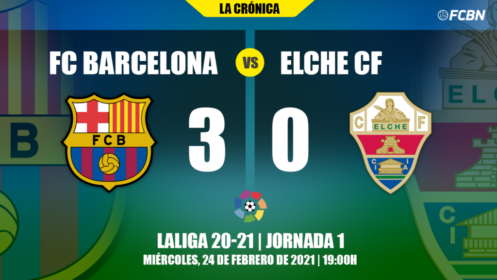 El Barça golea al Elche (3-0) y coge el último tren para reengancharse a LaLiga