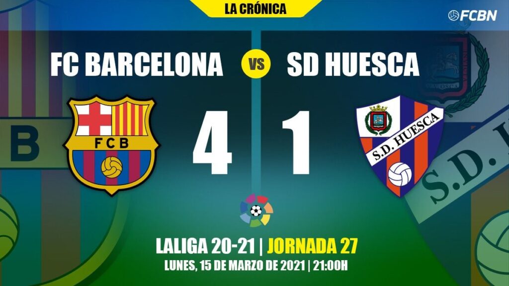 Un Barça de dulce sigue su racha en Liga a costa del Huesca (4-1)