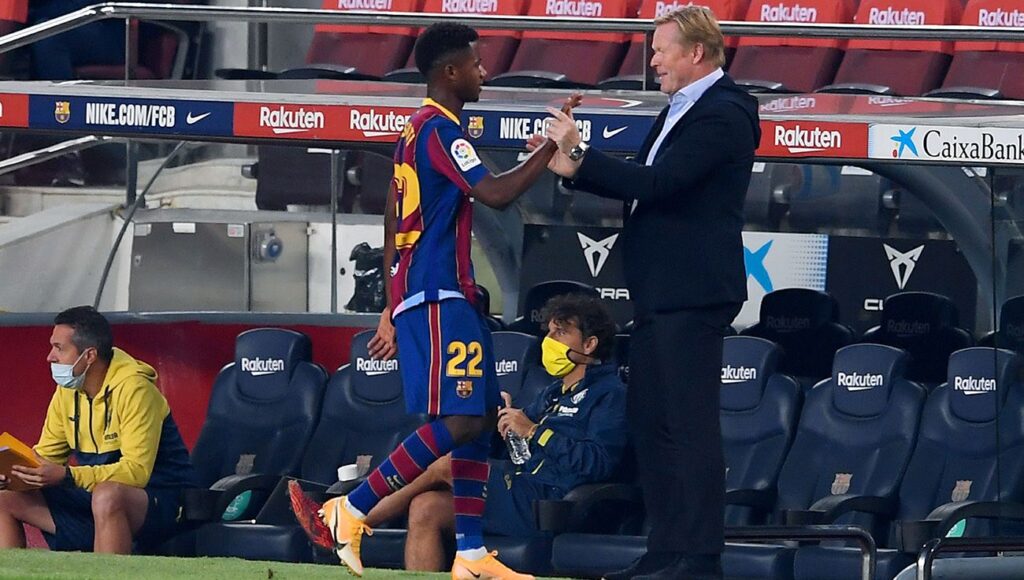 Koeman echa un jarro de agua fría sobre el regreso de Ansu Fati