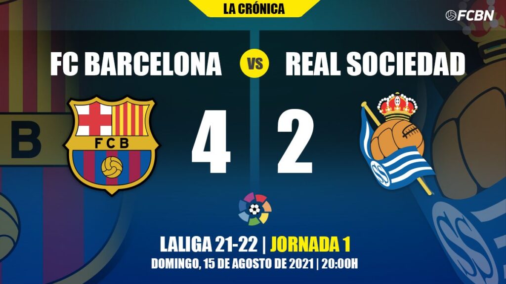 El Barça debuta con goleada frente a la Real Sociedad (4-2) pese al arreón final