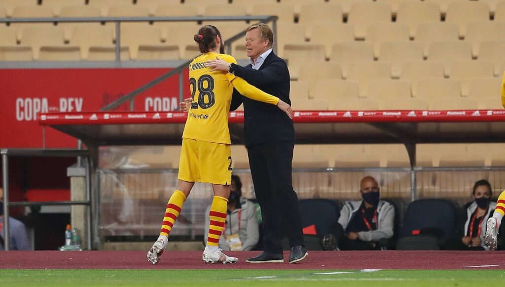 Koeman confía en Mingueza y evitó su salida como cedido en el mercado